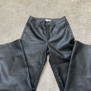 Black Faux Leather Women's Jeans - Garage